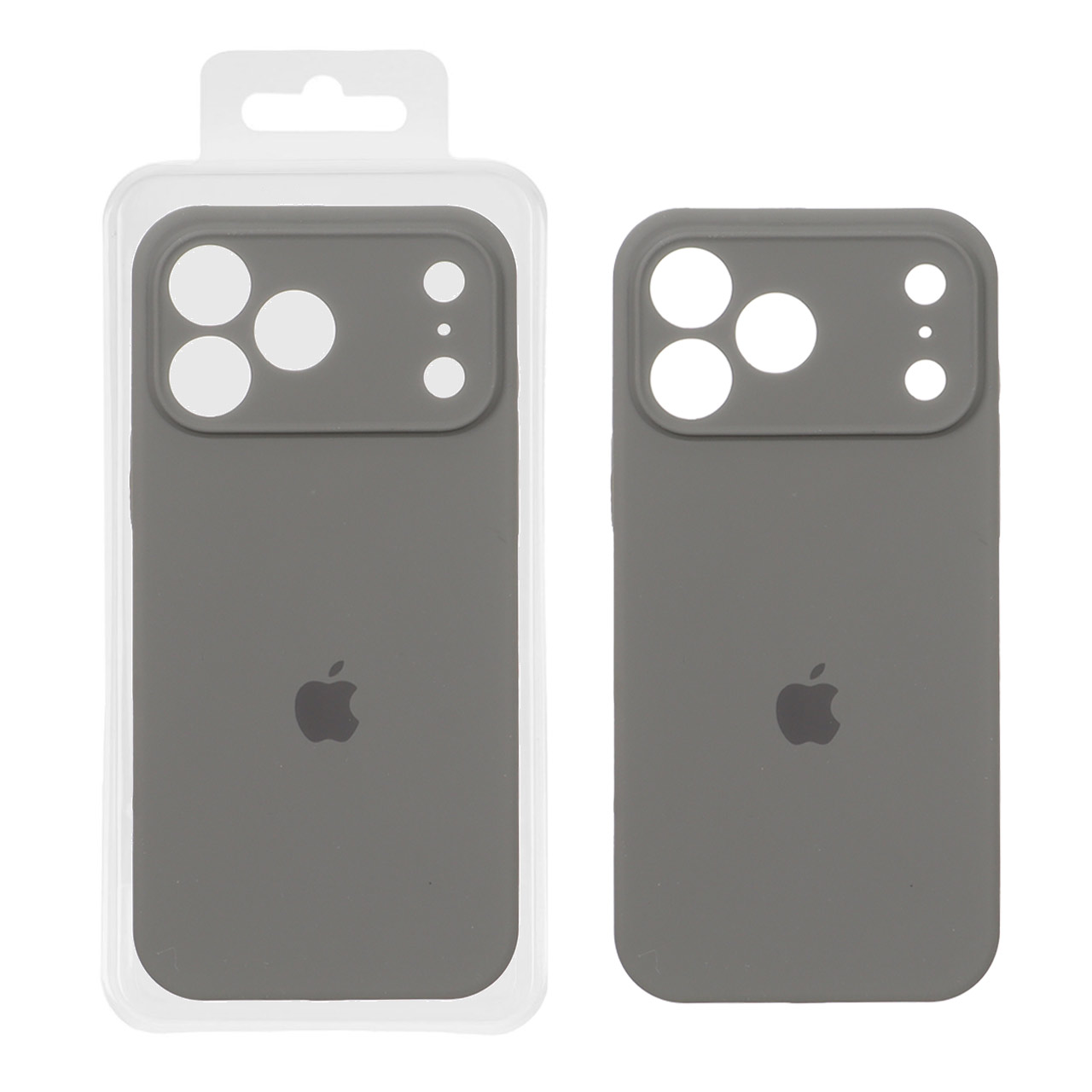 قاب سیلیکونی پاک کنی محافظ لنزدار اورجینال Apple iPhone 17 Pro Max - خاکستری (پک اصلی)